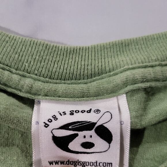Dog is Good Christmas T Shirt Mens L Green Funny Tee Crew Neck Short Sleeve - Picture 5 of 8